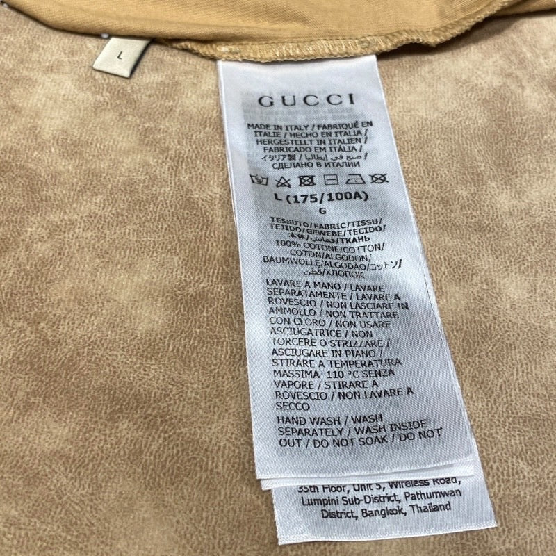 GGロゴ インターロッキング ロング Tシャツ ロンT 581903 長袖Tシャツ コットンメンズ