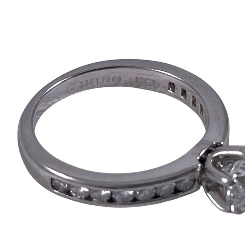 【TIFFANY&Co.】ティファニー ソリテール チャネルセッティング リング・指輪 Pt950プラチナ レディース ダイヤモンド D0.42 G/VS1/EX 5号