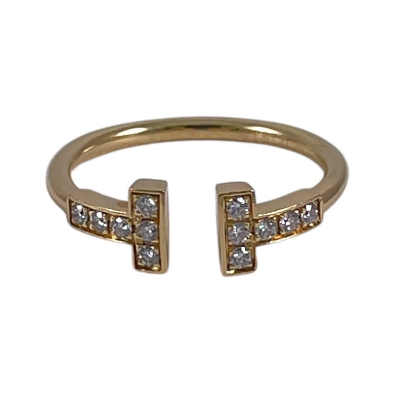 【TIFFANY&Co.】ティファニー Tワイヤー リング・指輪 K18イエローゴールド レディース 750 ダイヤモンド 9号