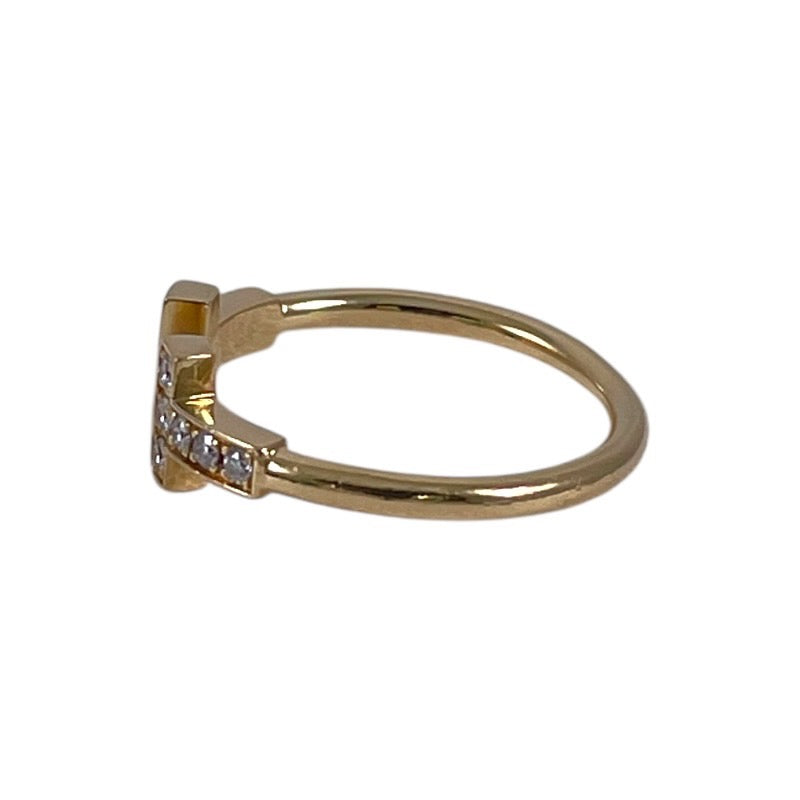 【TIFFANY&Co.】ティファニー Tワイヤー リング・指輪 K18イエローゴールド レディース 750 ダイヤモンド 9号