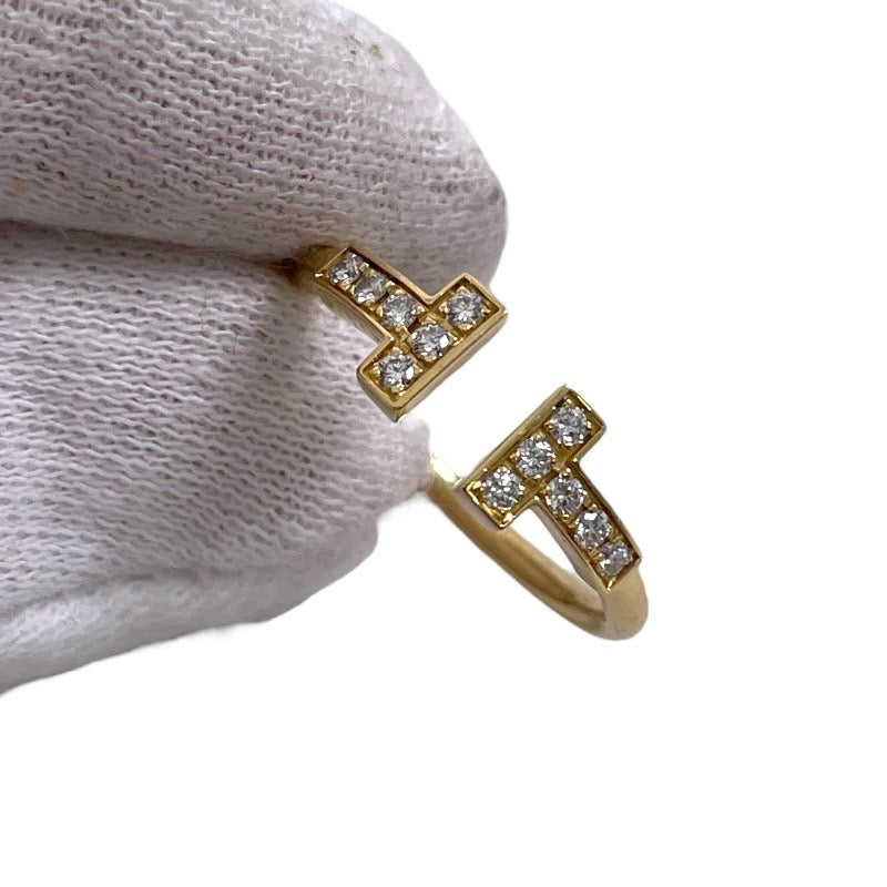 【TIFFANY&Co.】ティファニー Tワイヤー リング・指輪 K18イエローゴールド レディース 750 ダイヤモンド 9号