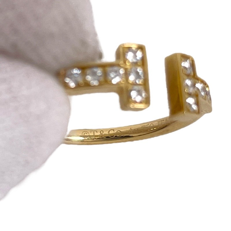 【TIFFANY&Co.】ティファニー Tワイヤー リング・指輪 K18イエローゴールド レディース 750 ダイヤモンド 9号