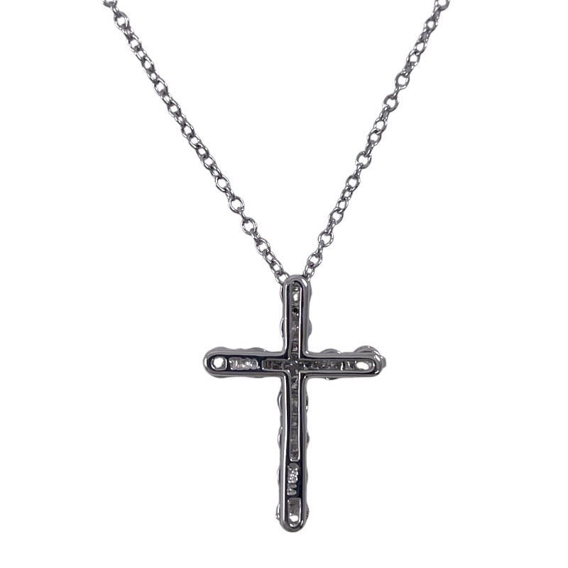 【TIFFANY&Co.】ティファニー スモールクロス ネックレス Pt950プラチナレディース ダイヤモンド