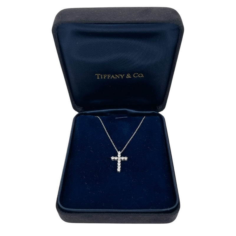 【TIFFANY&Co.】ティファニー スモールクロス ネックレス Pt950プラチナレディース ダイヤモンド