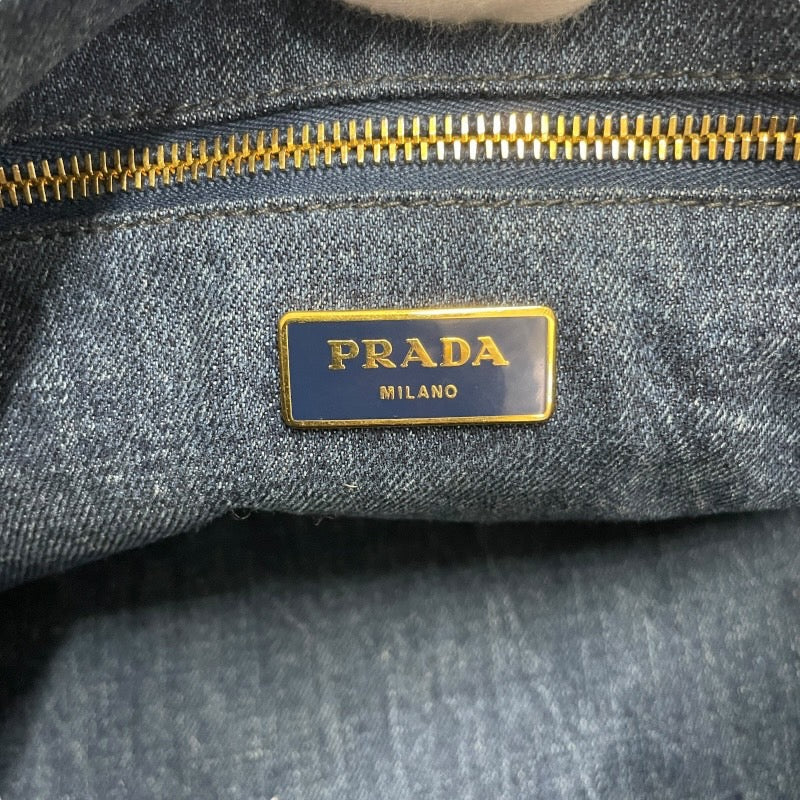 【PRADA】プラダ デニム カナパ B1877B トートバッグ レディース ハンドバッグ インディゴ ブルー
