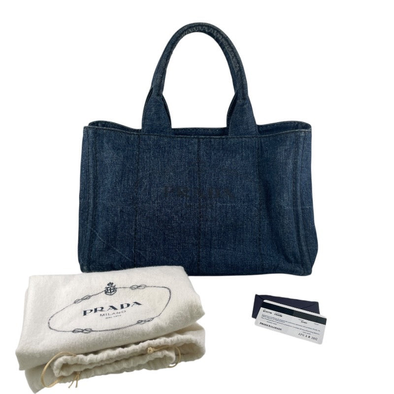 【PRADA】プラダ デニム カナパ B1877B トートバッグ レディース ハンドバッグ インディゴ ブルー