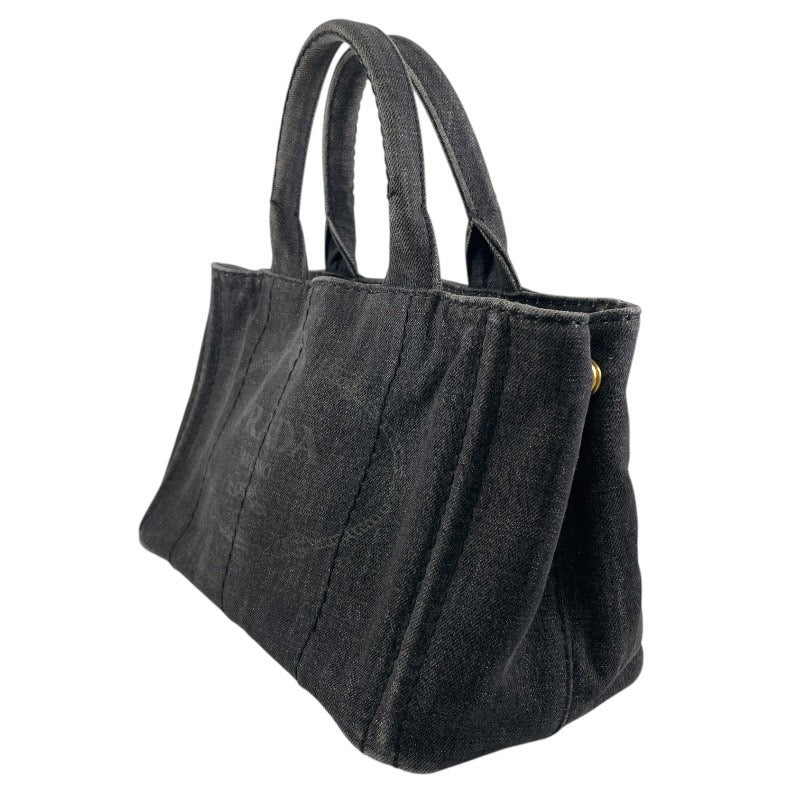 【PRADA】プラダ ミニカナパ 2WAY B2439G トートバッグレディース ハンドバッグ デニム 黒 ブラック ショルダー付き