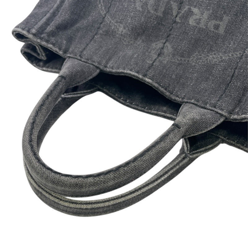 【PRADA】プラダ ミニカナパ 2WAY B2439G トートバッグレディース ハンドバッグ デニム 黒 ブラック ショルダー付き
