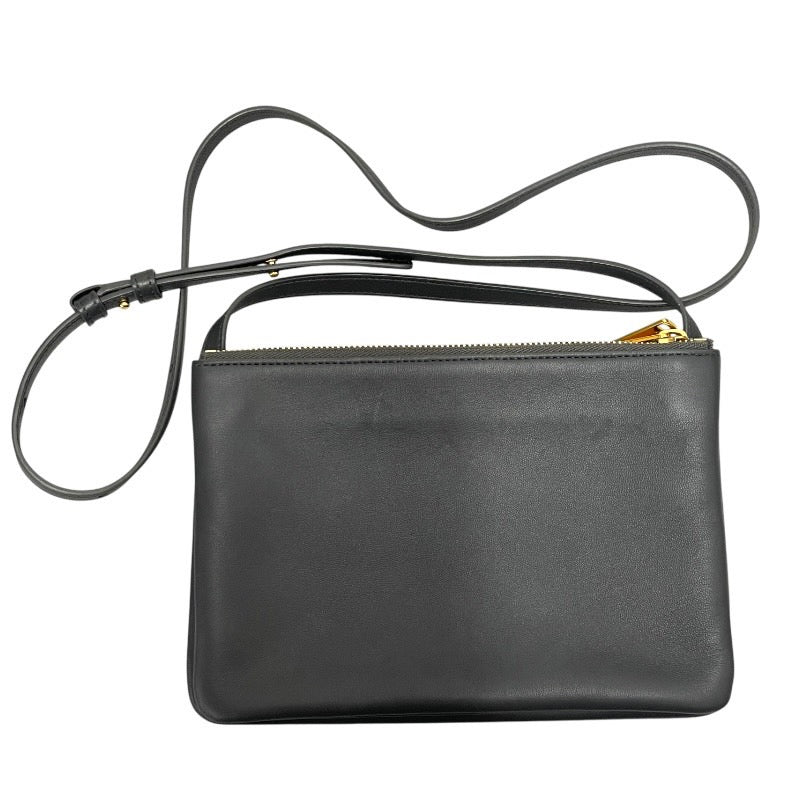 【CELINE】セリーヌ トリオ スモール ショルダーバッグ レザー レディース ポシェット グレー クロスボディ