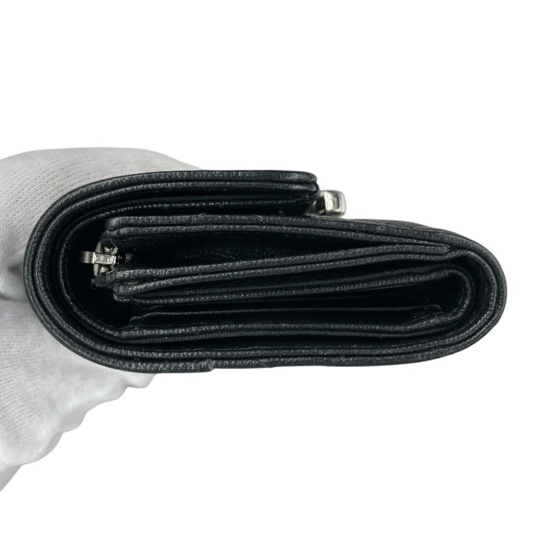 【CHANEL】シャネル CC BOX AP1173 三つ折り財布 レザー レディース スモール フラップウォレット ココマーク 黒 マトラッセ