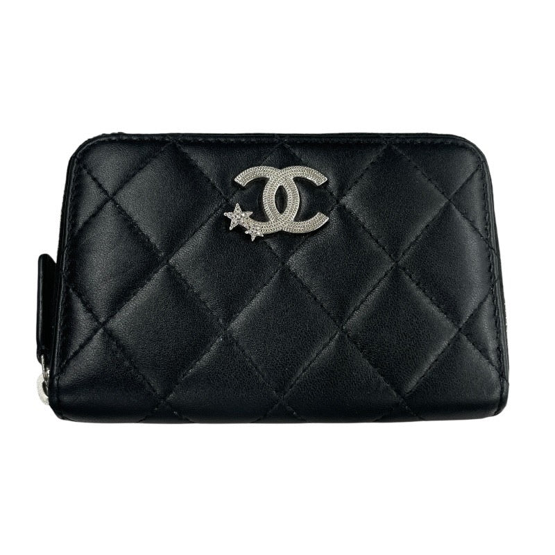 【CHANEL】シャネル コインパース AP3728 二つ折り財布 ラムスキン レディース ココマーク スター ラウンドファスナー コンパクトウォレット マトラッセ