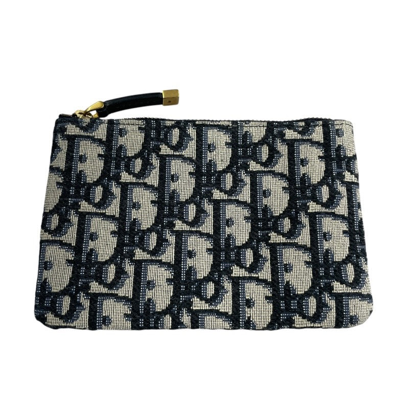 【Dior】ディオール オブリーク ジャガード ポーチ キャンバス レディース トロッター ミニ財布 コインケース 小物入れ