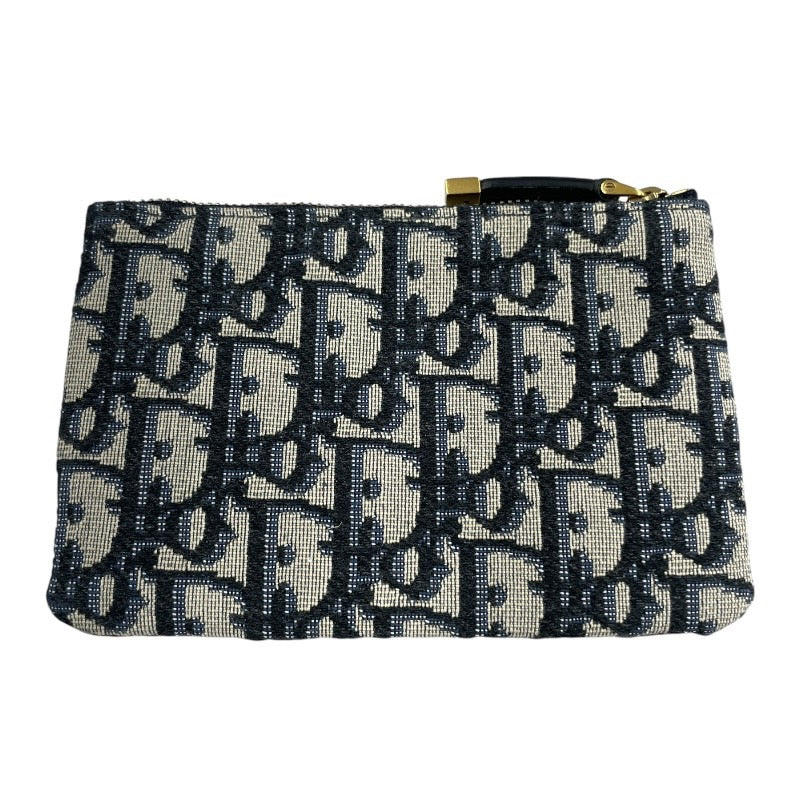 【Dior】ディオール オブリーク ジャガード ポーチ キャンバス レディース トロッター ミニ財布 コインケース 小物入れ