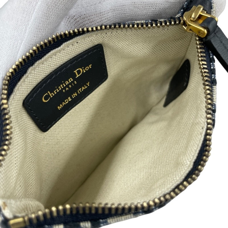 【Dior】ディオール オブリーク ジャガード ポーチ キャンバス レディース トロッター ミニ財布 コインケース 小物入れ