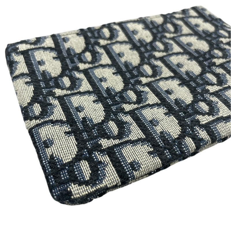 【Dior】ディオール オブリーク ジャガード ポーチ キャンバス レディース トロッター ミニ財布 コインケース 小物入れ
