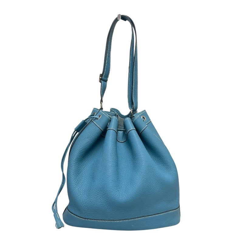 【HERMES】エルメス マーケットGM ショルダーバッグ トゴレディース セミショルダー ブルージーン 水色 レザー 巾着