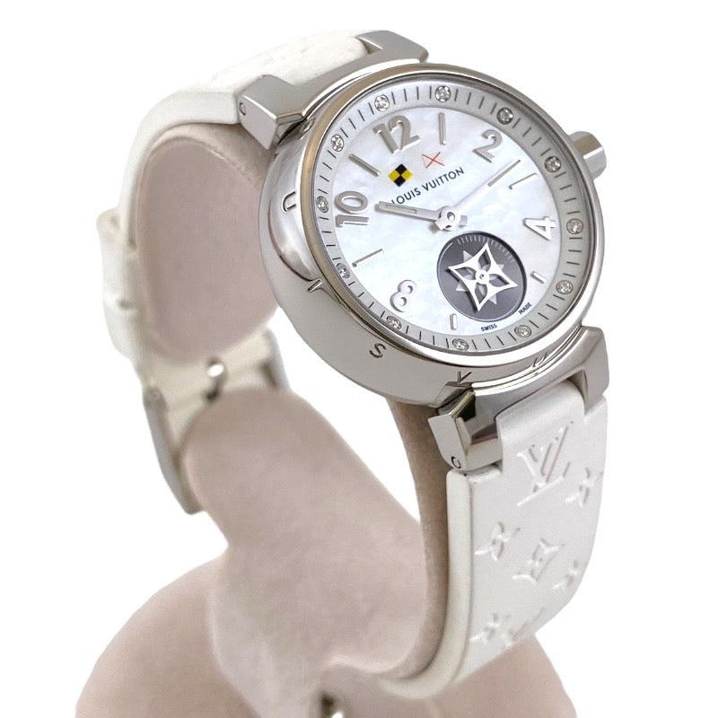 【LOUIS VUITTON】ルイ・ヴィトン タンブール Q12M0 腕時計 ステンレス レディース ラブリーカップ 12Pダイヤ ラバー