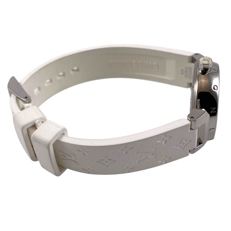 【LOUIS VUITTON】ルイ・ヴィトン タンブール Q12M0 腕時計 ステンレス レディース ラブリーカップ 12Pダイヤ ラバー