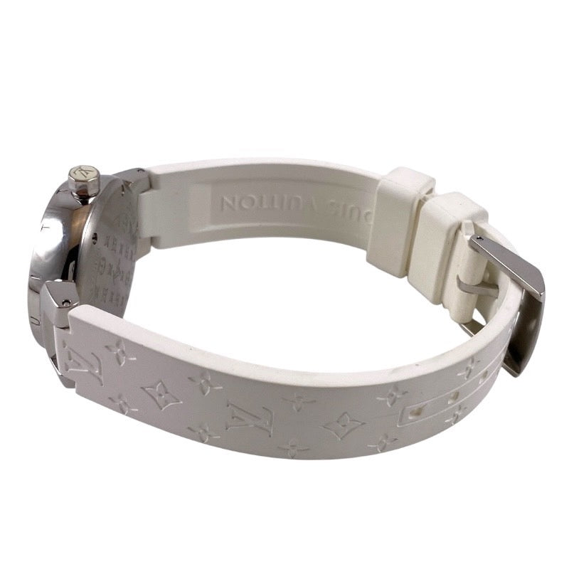 【LOUIS VUITTON】ルイ・ヴィトン タンブール Q12M0 腕時計 ステンレス レディース ラブリーカップ 12Pダイヤ ラバー