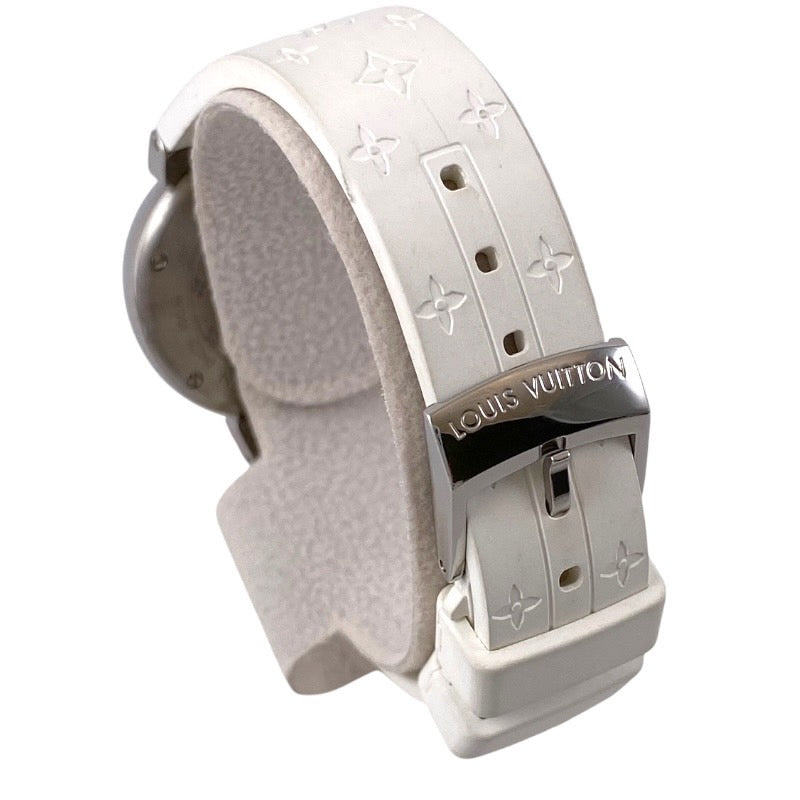 【LOUIS VUITTON】ルイ・ヴィトン タンブール Q12M0 腕時計 ステンレス レディース ラブリーカップ 12Pダイヤ ラバー