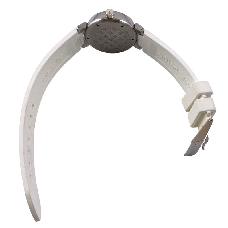 【LOUIS VUITTON】ルイ・ヴィトン タンブール Q12M0 腕時計 ステンレス レディース ラブリーカップ 12Pダイヤ ラバー