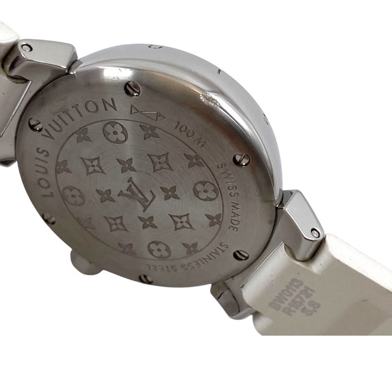 【LOUIS VUITTON】ルイ・ヴィトン タンブール Q12M0 腕時計 ステンレス レディース ラブリーカップ 12Pダイヤ ラバー