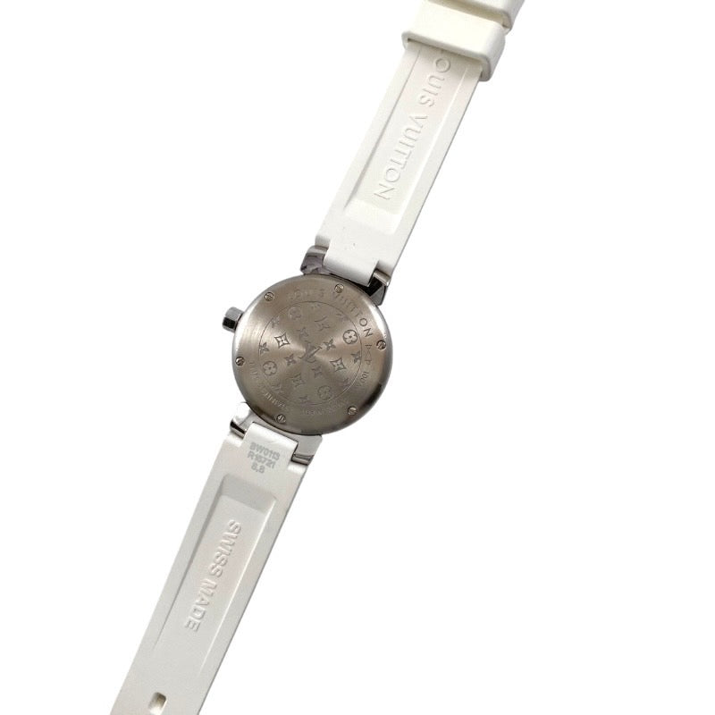 【LOUIS VUITTON】ルイ・ヴィトン タンブール Q12M0 腕時計 ステンレス レディース ラブリーカップ 12Pダイヤ ラバー