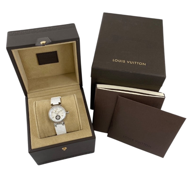 【LOUIS VUITTON】ルイ・ヴィトン タンブール Q12M0 腕時計 ステンレス レディース ラブリーカップ 12Pダイヤ ラバー