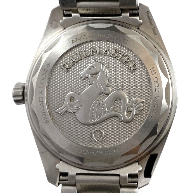 【OMEGA】オメガ レイルマスター 220.10.40.20.03.001 腕時計 ステンレススチール メンズ 自動巻き ブルー 青文字盤 マスタークロノメーター コーアクシャル