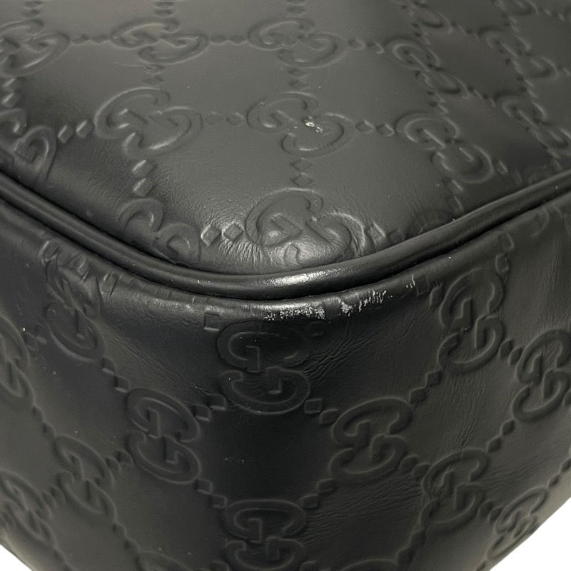 【GUCCI】グッチ グッチシマ 322080 ショルダーバッグ メンズ メッセンジャー GG レザー 黒 ブラック シェリーライン