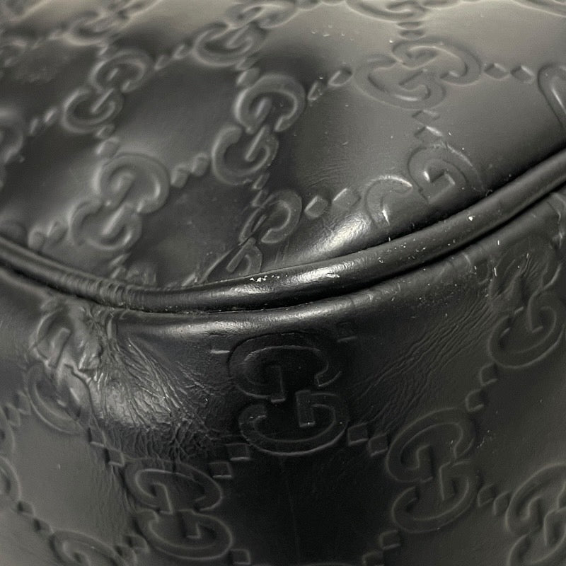 【GUCCI】グッチ グッチシマ 322080 ショルダーバッグ メンズ メッセンジャー GG レザー 黒 ブラック シェリーライン