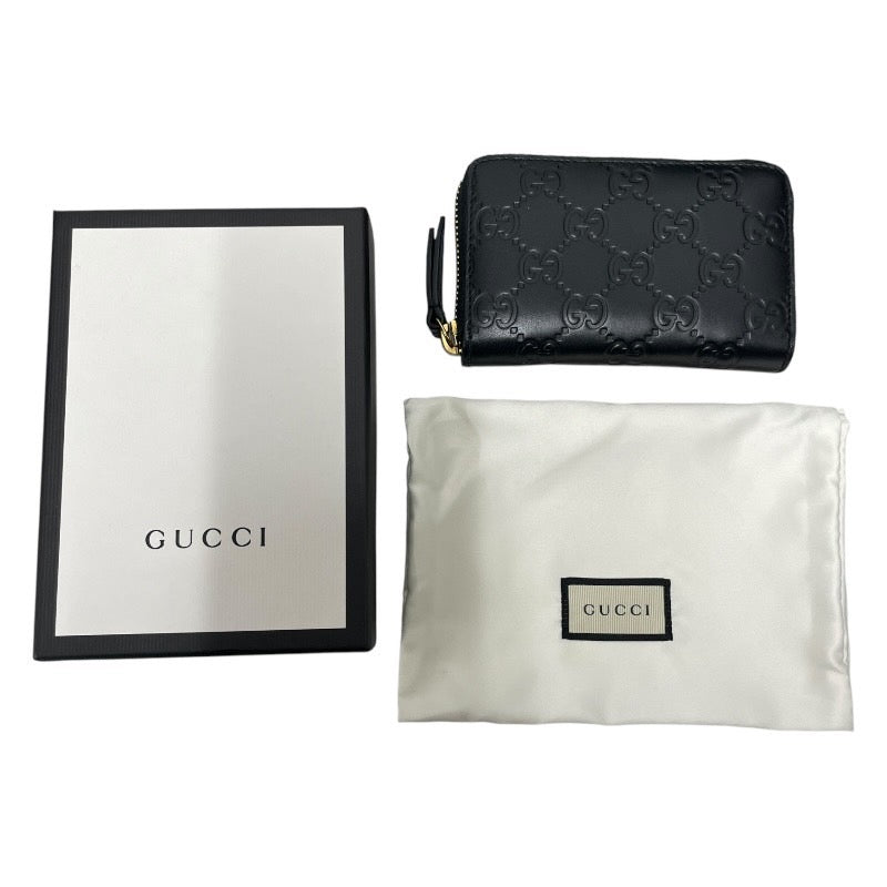 【GUCCI】グッチ グッチシマ 447939 コインケース レディース GG カードケース 財布 レザー 黒 ブラック