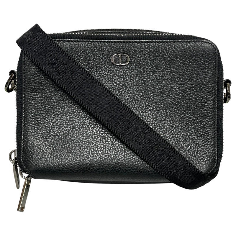 【Christian Dior】クリスチャンディオール CDアイコン 2ESBC119CDI ショルダーバッグ メンズ ポーチ ポシェット ブラック 黒 レザー ウォレット