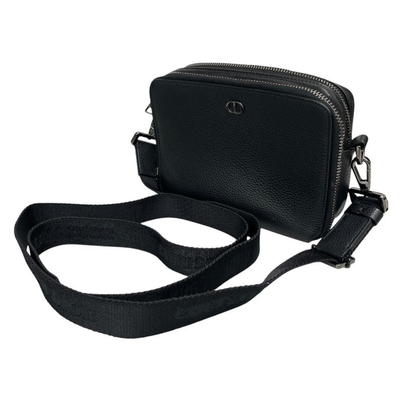 【Christian Dior】クリスチャンディオール CDアイコン 2ESBC119CDI ショルダーバッグ メンズ ポーチ ポシェット ブラック 黒 レザー ウォレット