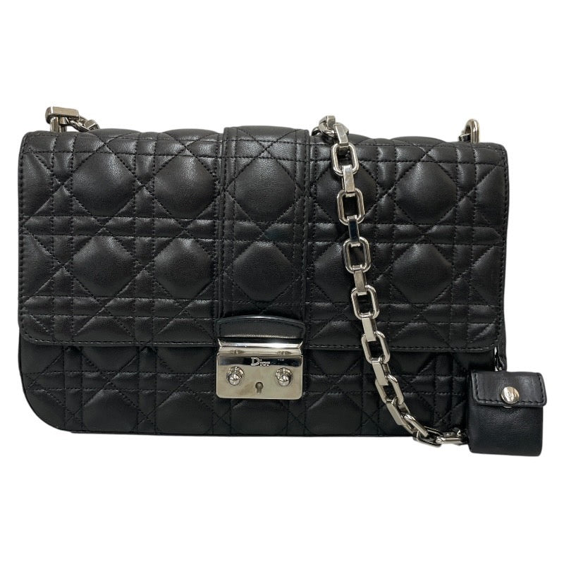【Christian Dior】クリスチャンディオール レディディオール カナージュ ミスディオール ショルダーバッグ レザー レディース チェーンショルダー ニューロック 黒 ブラック