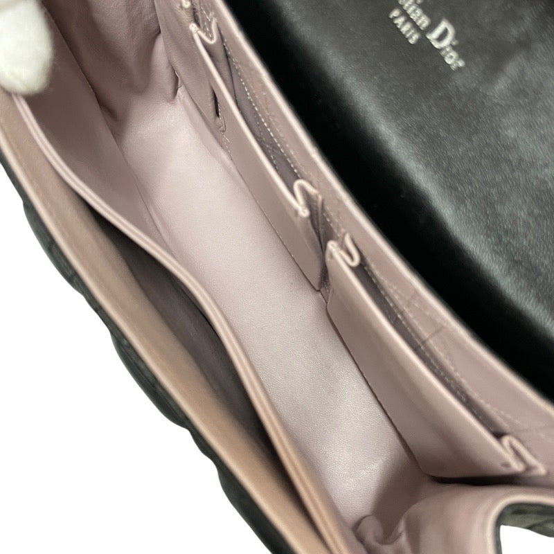 【Christian Dior】クリスチャンディオール レディディオール カナージュ ミスディオール ショルダーバッグ レザー レディース チェーンショルダー ニューロック 黒 ブラック
