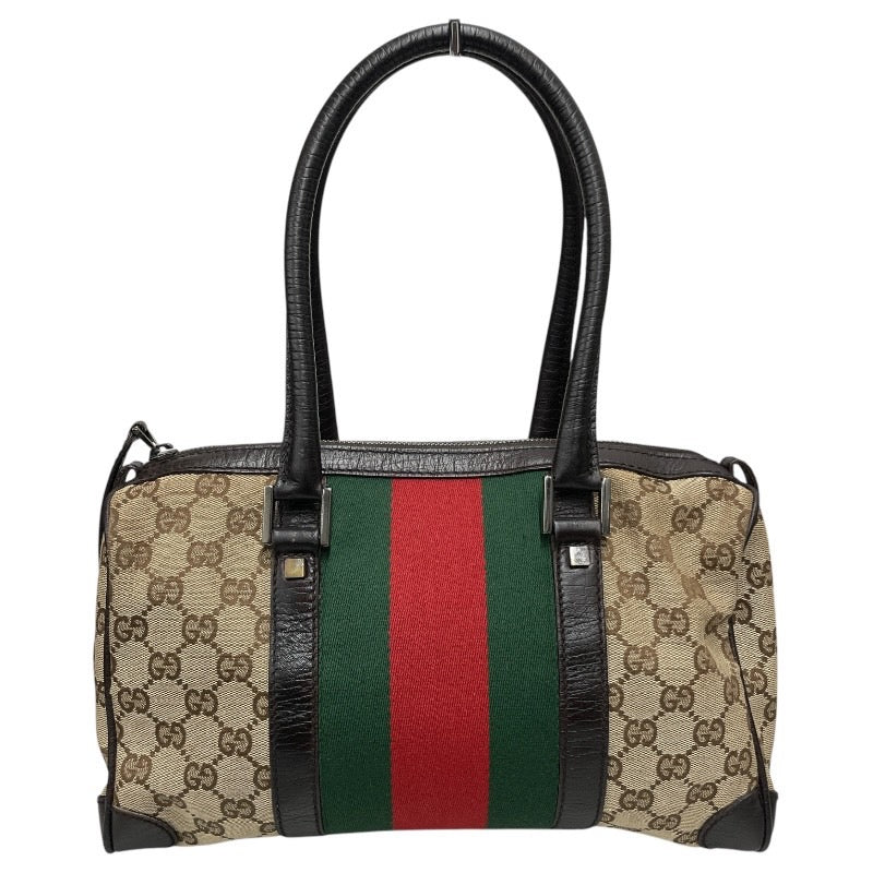 【GUCCI】グッチ GGキャンバス シェリーライン 30458 ハンドバッグ レディース ミニボストン GG柄 レザー ウェビングライン