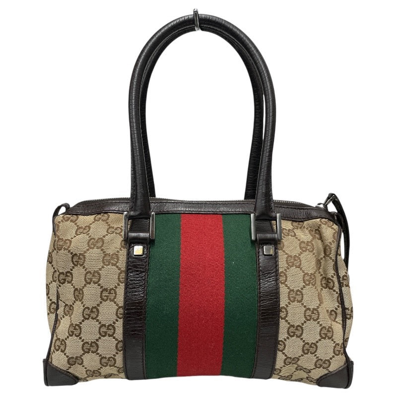 【GUCCI】グッチ GGキャンバス シェリーライン 30458 ハンドバッグ レディース ミニボストン GG柄 レザー ウェビングライン