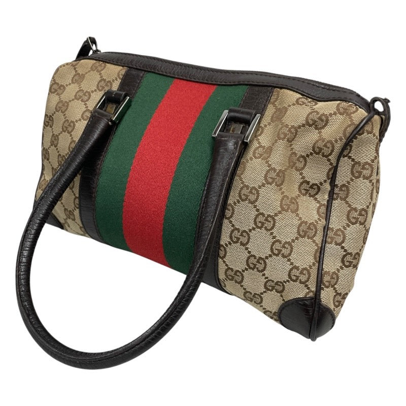 【GUCCI】グッチ GGキャンバス シェリーライン 30458 ハンドバッグ レディース ミニボストン GG柄 レザー ウェビングライン
