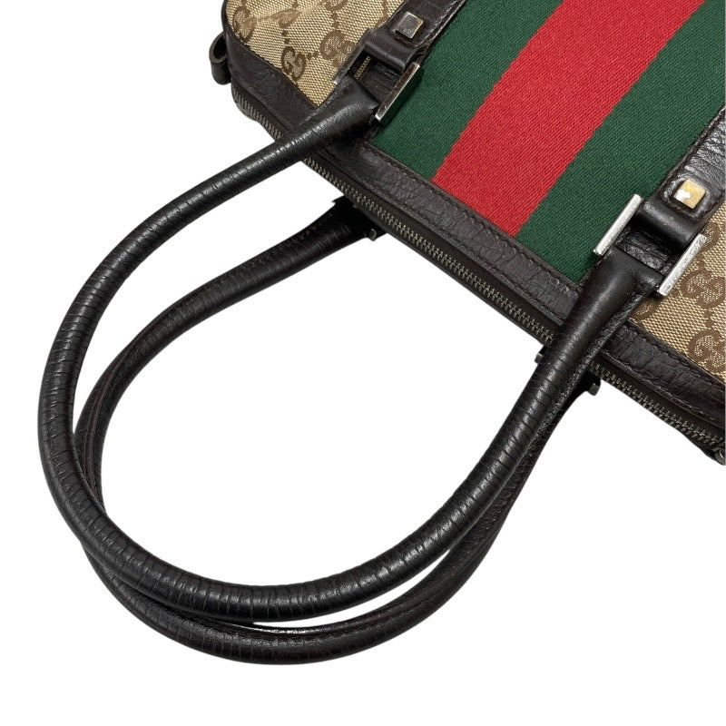 【GUCCI】グッチ GGキャンバス シェリーライン 30458 ハンドバッグ レディース ミニボストン GG柄 レザー ウェビングライン