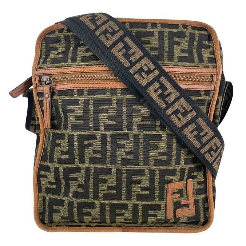 FENDI】フェンディ ズッカ 7VA152 ショルダーバッグ レザー メンズ 
