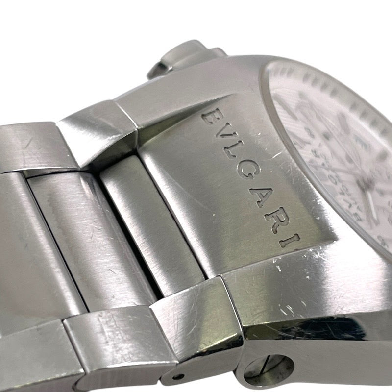 【BVLGARI】ブルガリ エルゴン クロノグラフ EG40SCH 腕時計 ステンレススチール メンズ 白文字盤 デイト 自動巻き オートマティック
