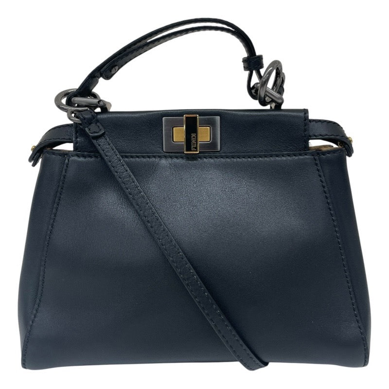 【FENDI】フェンディ ミニピーカブー Peekaboo 8BN227 ハンドバッグレディース 2WAY ショルダーバッグ ハラコ レオパード レザー ブラック 黒
