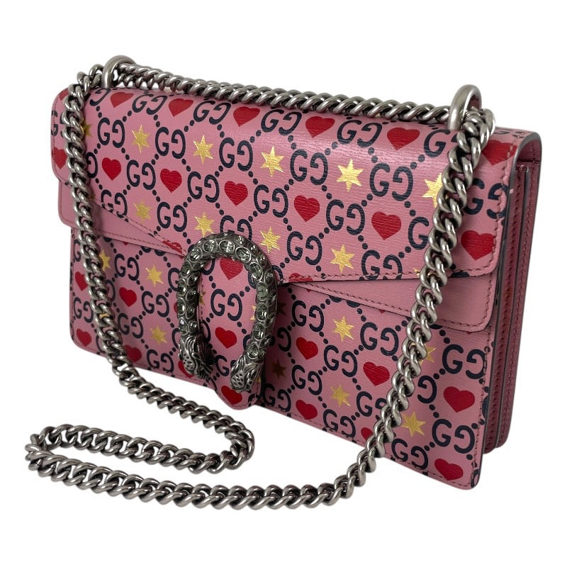【GUCCI】グッチ ディオニュソス 400249 ショルダーバッグレディース チェーンショルダー バレンタイン GG ハート ピンク レザー