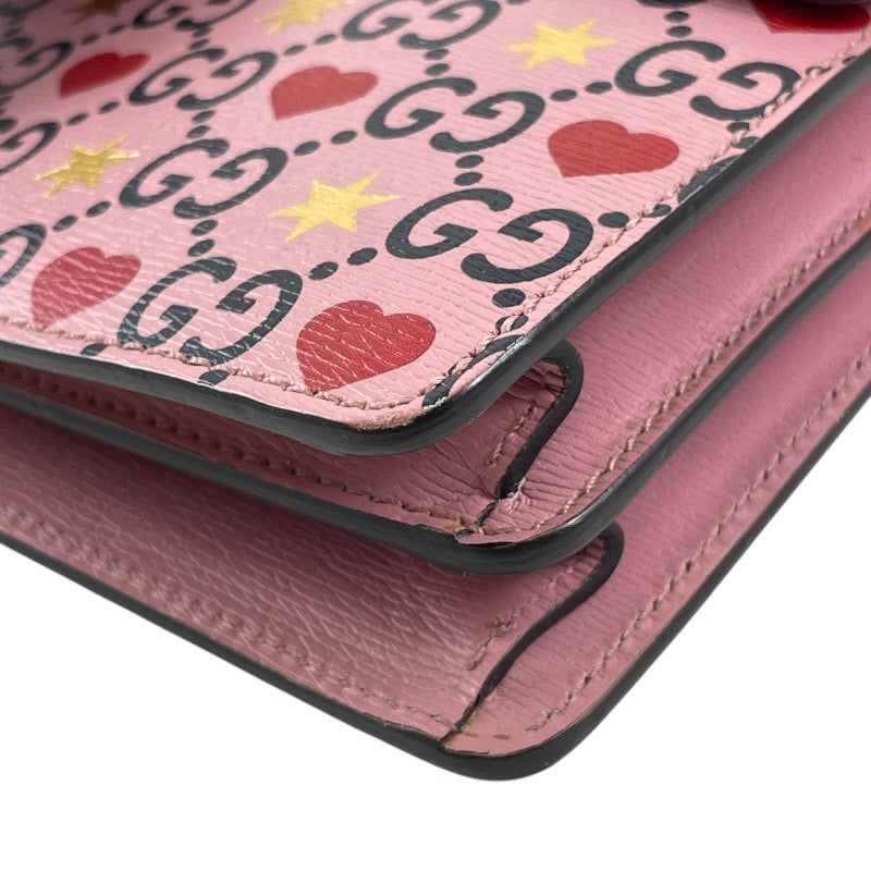 【GUCCI】グッチ ディオニュソス 400249 ショルダーバッグレディース チェーンショルダー バレンタイン GG ハート ピンク レザー