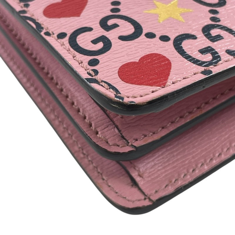 【GUCCI】グッチ ディオニュソス 400249 ショルダーバッグレディース チェーンショルダー バレンタイン GG ハート ピンク レザー