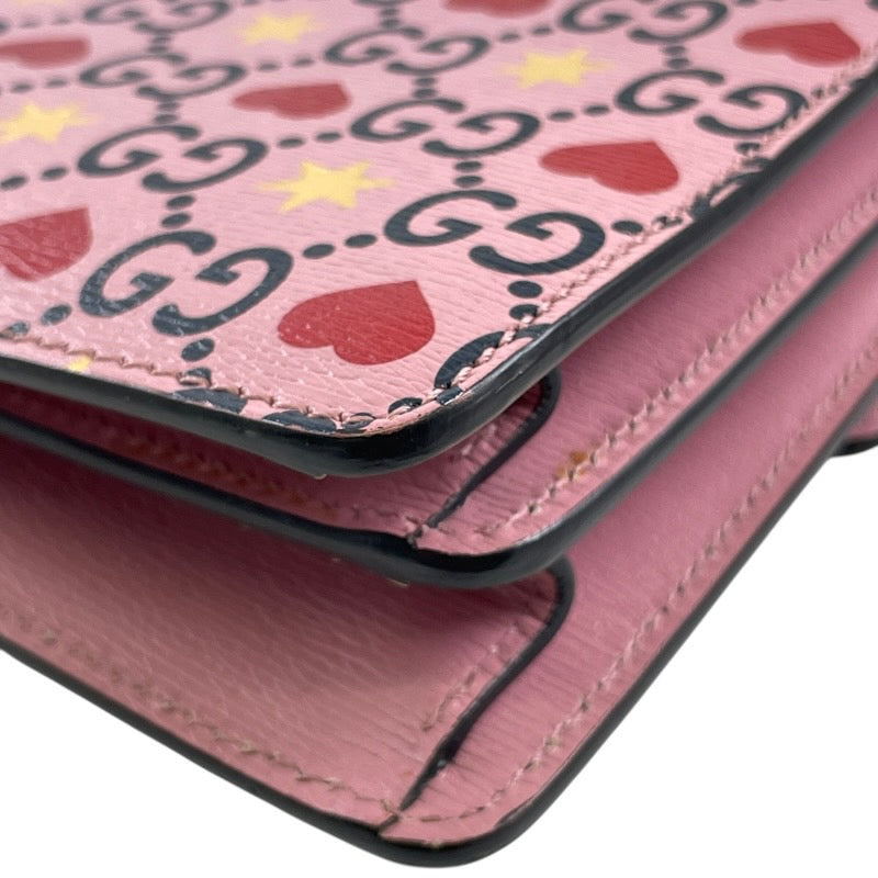 【GUCCI】グッチ ディオニュソス 400249 ショルダーバッグレディース チェーンショルダー バレンタイン GG ハート ピンク レザー