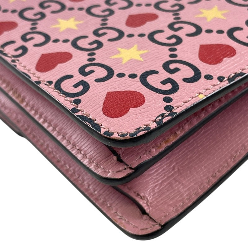 【GUCCI】グッチ ディオニュソス 400249 ショルダーバッグレディース チェーンショルダー バレンタイン GG ハート ピンク レザー