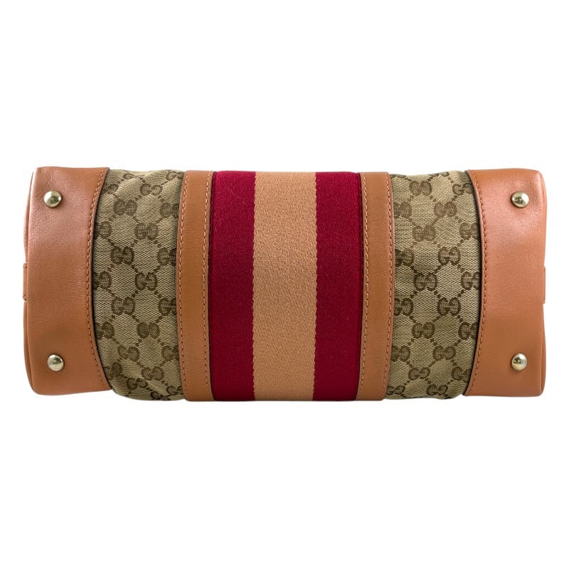 【GUCCI】グッチ シェリーライン 257341 トートバッグ レディース GGキャンバス レザー ベージュ レッド 赤