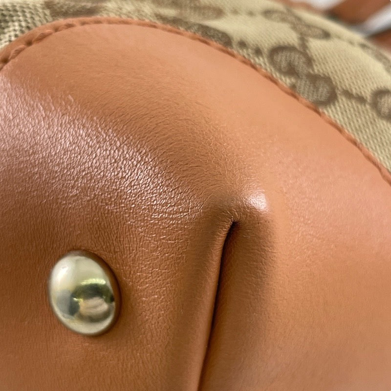 【GUCCI】グッチ シェリーライン 257341 トートバッグ レディース GGキャンバス レザー ベージュ レッド 赤